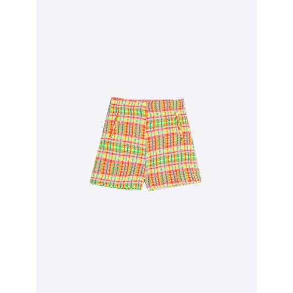 Vilagallo Women's SANDRA Blue And White Striped Shorts With Embroidery 33363 main image 0